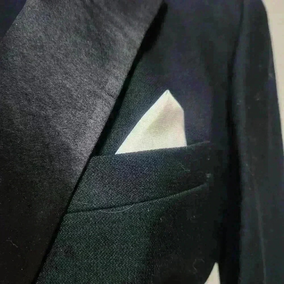 Pierre Cardin Size10 Women's Double Breasted Tuxedo Jacket 100% Wool Satin Lapel - Picture 4 of 11